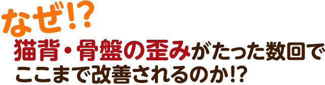 なぜ？ 猫背・骨盤の歪みがたった数回でここまで改善されるのか！？